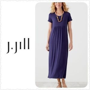 J Jill T Shirt Dress XS Pockets Purple Maxi Dress